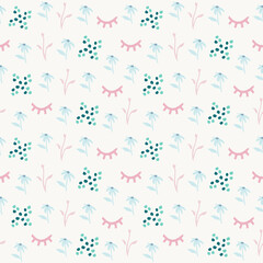 Spring summer botanical seamless pattern