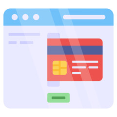 Modern design icon of online card payment
