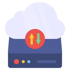 Cloud data transfer icon in perfect design