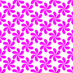 Bright seamless pattern with pink stylized monochrome flowers on a transparent background.. Vector eps 10