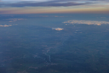 Fototapeta premium View to sky from airplane 