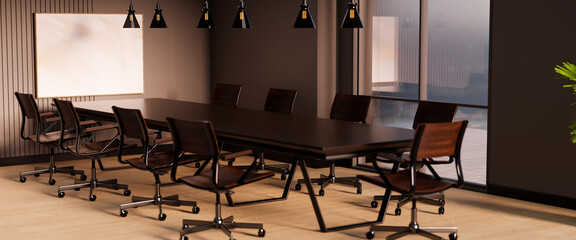 Modern luxury meeting room or conference room interior