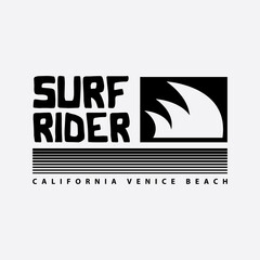 Surf rider california illustration typography. perfect for t shirt design - obrazy, fototapety, plakaty