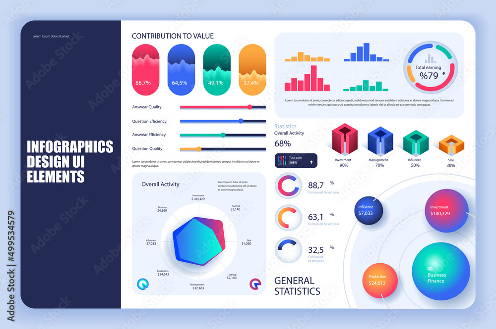 Poster Bundle infographic elements data visualization vector design template. Can be used for steps, business processes, workflow, diagram, flowchart, timeline, KPI dashboard, info graphics.