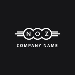 NOZ letter logo design on black background. NOZ  creative initials letter logo concept. NOZ letter design.
