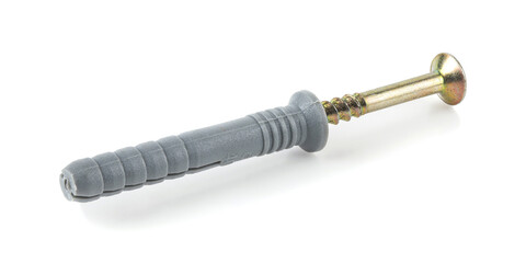 Fototapeta premium Self-tapping screw isolated on white background.