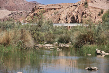 River close Ranikot Fort in Sindh, Pakistan
