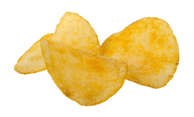 Chips isolated on white background.