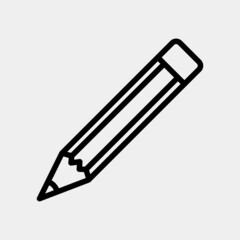 Pencil icon in line style, use for website mobile app presentation