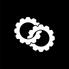 Gears icon isolated on dark background