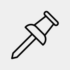 Pushpin icon in line style, use for website mobile app presentation