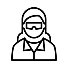 Female scientist vector icon symbol design