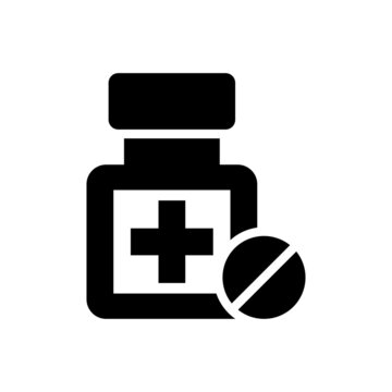 Medicine Bottle Vector Icon Symbol Design