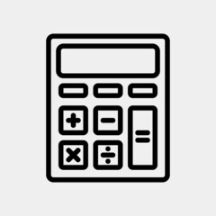 Calculator icon in line style, use for website mobile app presentation