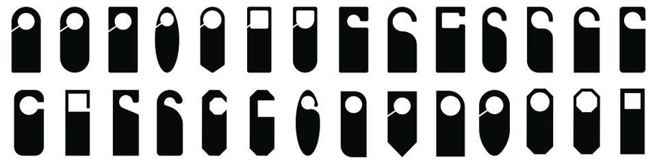 Door hanger vector icon set. do not disturb illustration sign collection. hotel door tag symbol or logo.