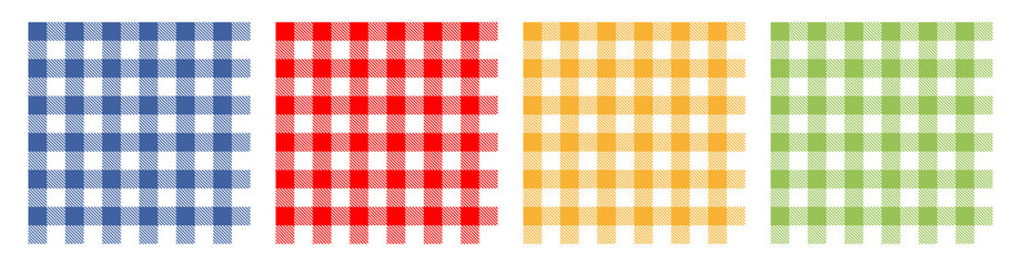 Seamless tablecloth fabric color blue, red, yellow, green, vector illustration