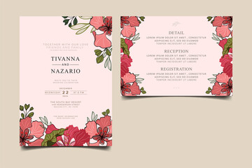 Floral wedding invitation card template design
