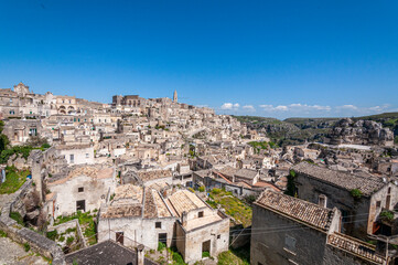 Fototapeta na wymiar Panorama della città di Matera vista dall'alto