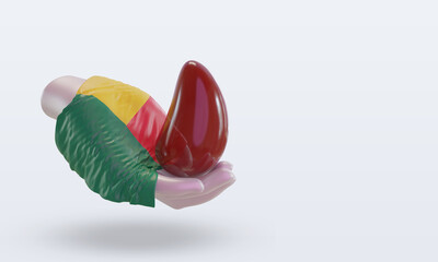 3d world blood donor day Benin flag rendering left view