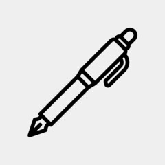 Fountain pen icon in line style, use for website mobile app presentation