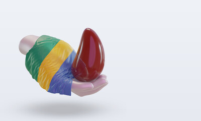 3d world blood donor day Gabon flag rendering left view