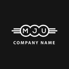 MJU letter logo design on black background. MJU  creative initials letter logo concept. MJU letter design.
