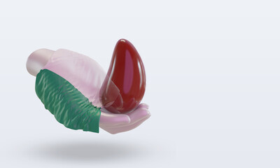 3d world blood donor day Ireland flag rendering left view