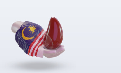 3d world blood donor day Malaysia flag rendering left view
