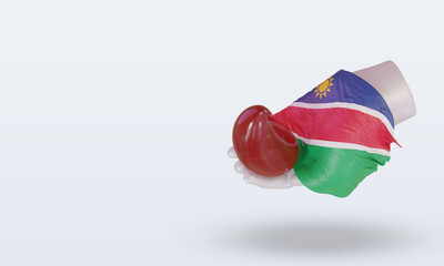 3d world blood donor day Namibia flag rendering right view