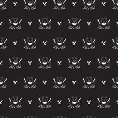 Bear Culinary Illustration Vector Graphic Doodle Seamless Pattern