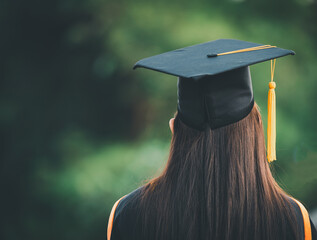 Graduation cap with gold tassel success graduates of the university,Concept education...
