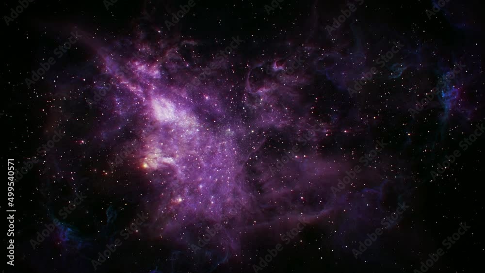 Wall mural nebula travel passing clouds and star loop. this clip is a pass galaxy with nebula clouds and camera