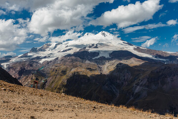 Mount Elbrus in the Clouds Caucasus Russia
