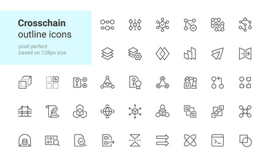 Obraz na płótnie Canvas Crosschain outline icons
