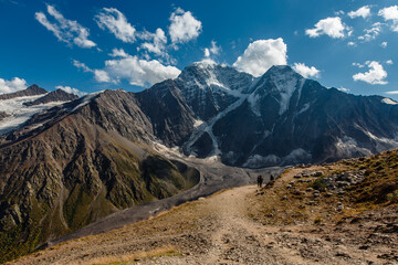 Beautiful view of the glacier. Elbrus region Caucasus Russia