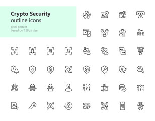 Crypto Security outline icons