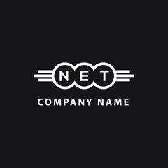 NET  letter logo design on black background. NET   creative initials letter logo concept. NET  letter design.
