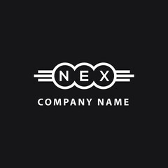 NEX  letter logo design on black background. NEX   creative initials letter logo concept. NEX  letter design.
