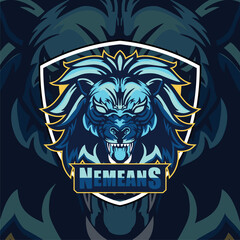 Lion head  mascot logo design for esport