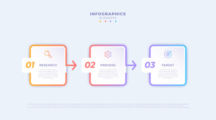 Professional business infographic template
with three steps or options