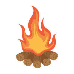 wooden campfire element