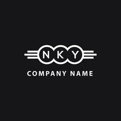 NKY letter logo design on black background. NKY  creative initials letter logo concept. NKY letter design.
