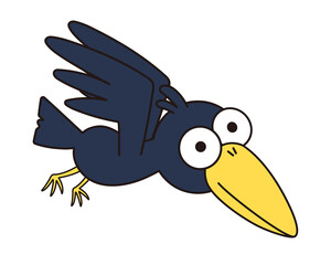 まぬけな顔のカラスのイラスト