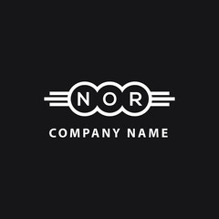 NOR letter logo design on black background. NOR  creative initials letter logo concept. NOR letter design.
