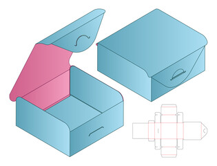 Box packaging die cut template design. 3d mock-up