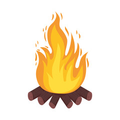 wooden campfire flame