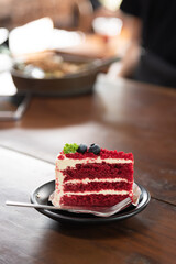 Red velvet cake, simple dessert for café 
