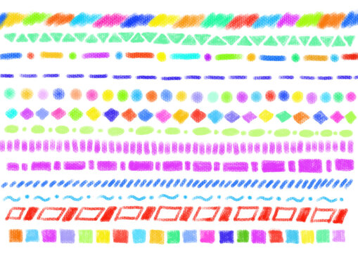 カラフルなパステルタッチの罫線(13パターン)