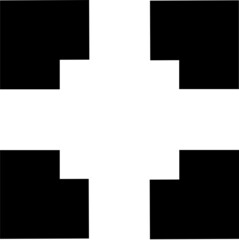 black and white cross for medical brand