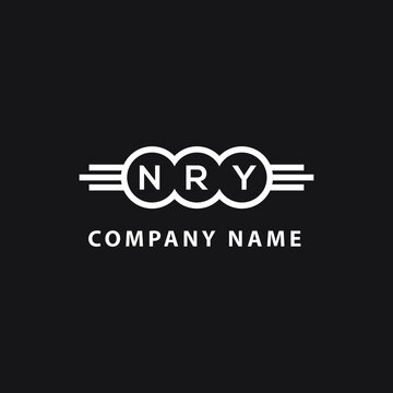 NRY letter logo design on black background. NRY  creative initials letter logo concept. NRY letter design.
